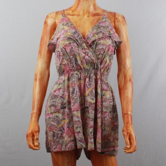 ZIMMERMANN | spaghetti strap floral ruffle romper - Picture 1 of 6